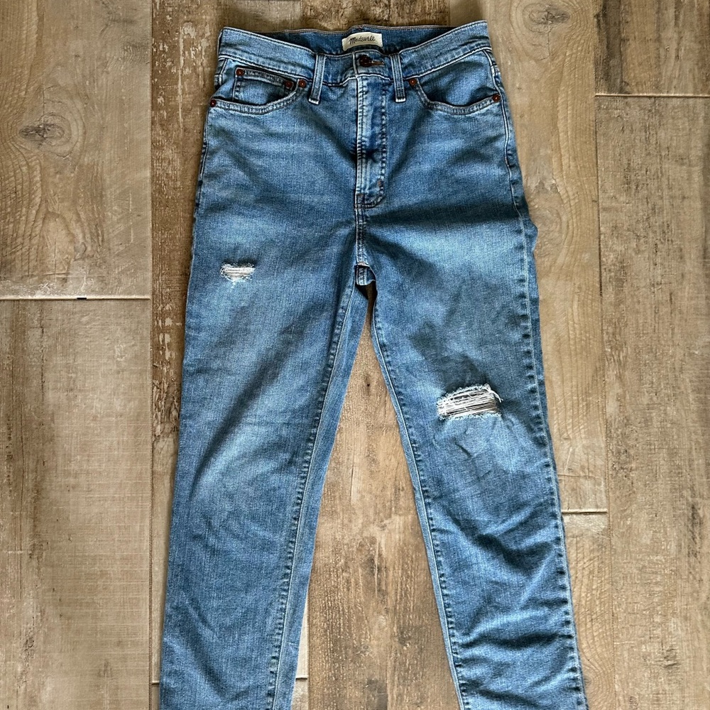 Madewell Blue Skinny Jeans Distressed High-Rise